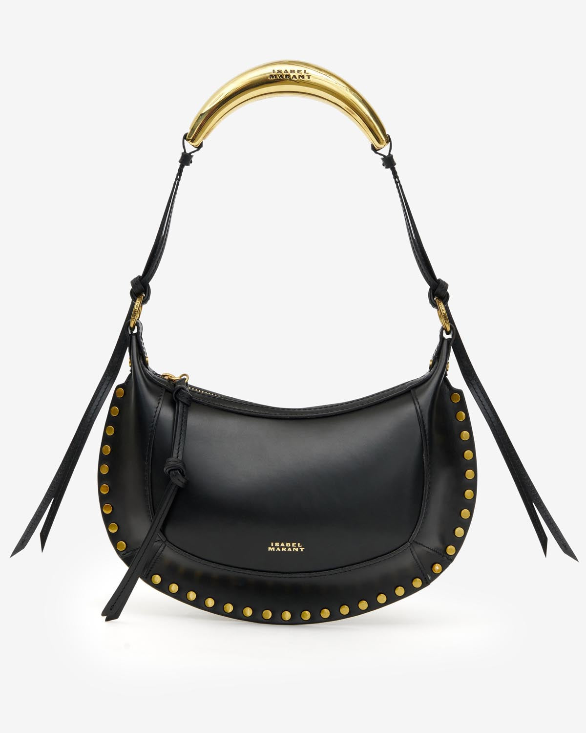 Schultertasche oskan moon aus leder - Black and gold - Woman - 5