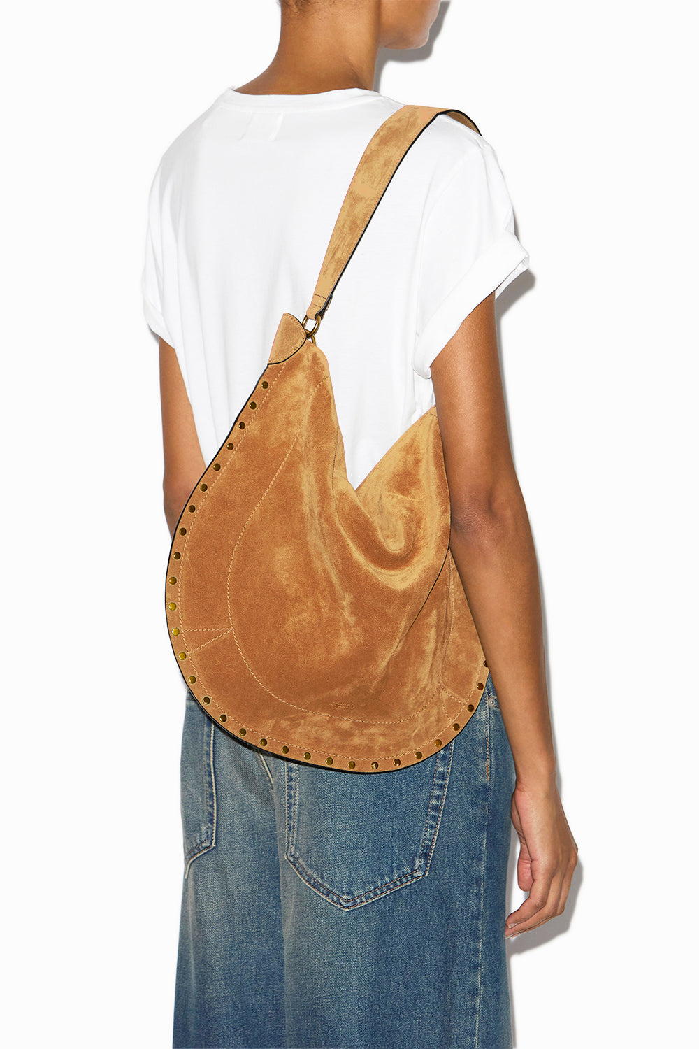 Sac oskan hobo soft en cuir de veau velours  - Cognac - Woman - 2