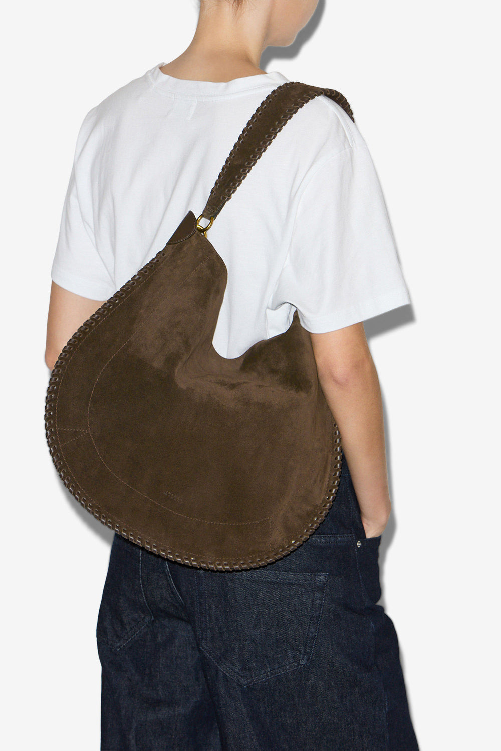 Sac oskan hobo soft en cuir de veau velours  - Bronze - Woman - 4