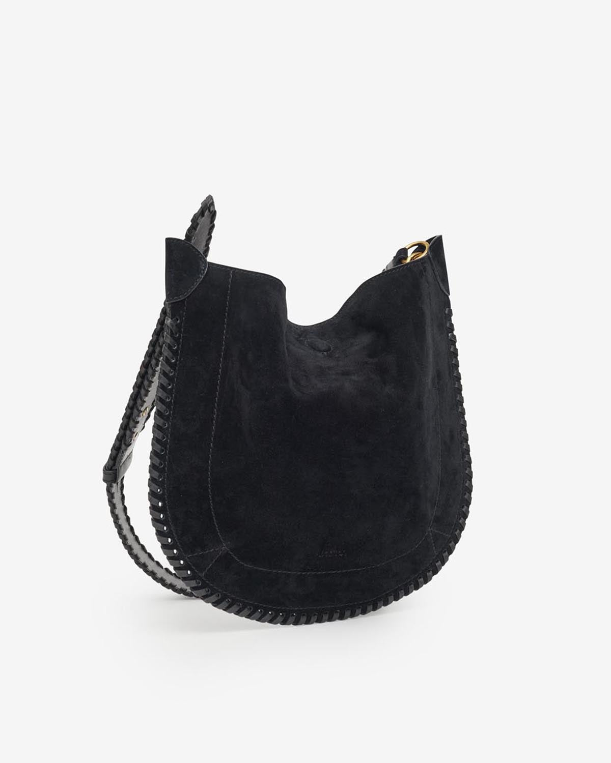 Oskan soft bag in braided suede calfskin leather - Black - Woman - 3
