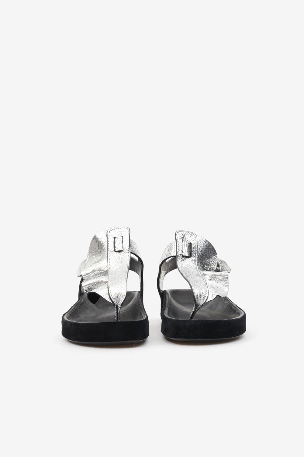 Sandales plates en cuir isela - Argent - Woman - 4