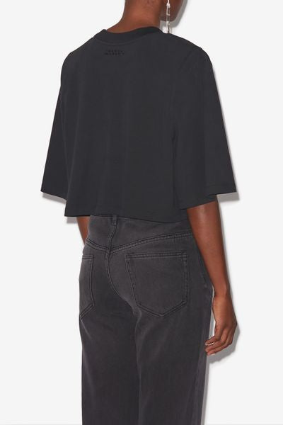 Zaely 無地 コットン ショート丈tシャツ - 黒 - Woman - 9