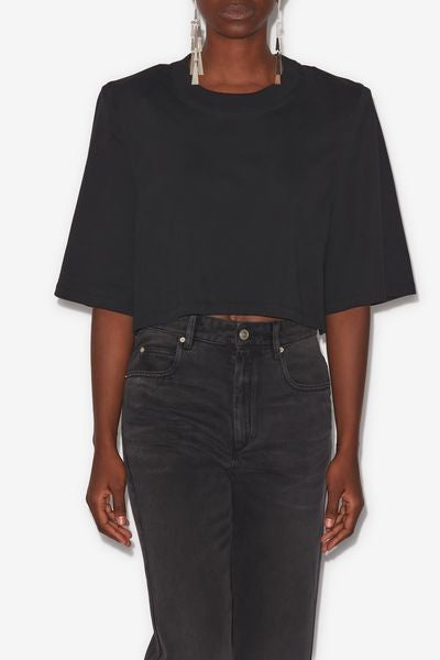 Zaely 無地 コットン ショート丈tシャツ - 黒 - Woman - 7