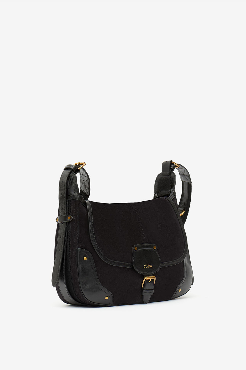 Umhängetasche sierra s aus kalbs-veloursleder - Schwarz gewaschen - Woman - 5