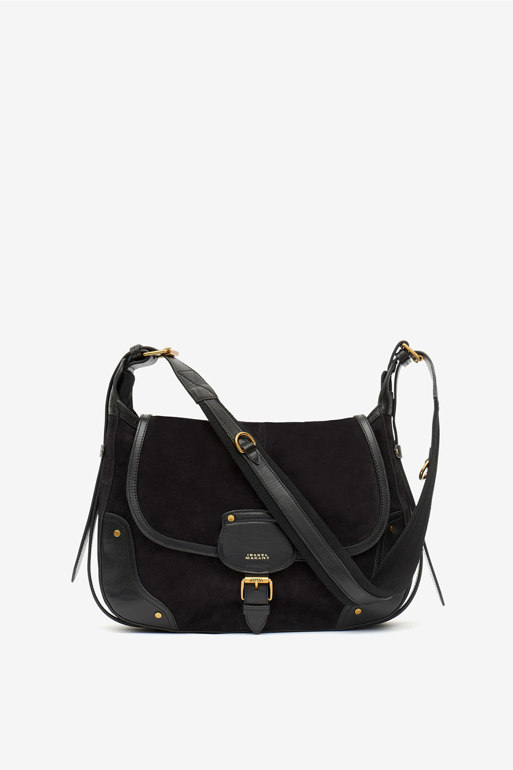 Umhängetasche sierra s aus kalbs-veloursleder - Schwarz gewaschen - Woman - 1
