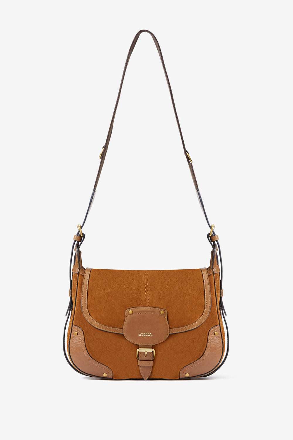 Umhängetasche sierra s aus kalbs-veloursleder - Cognac - Woman - 6