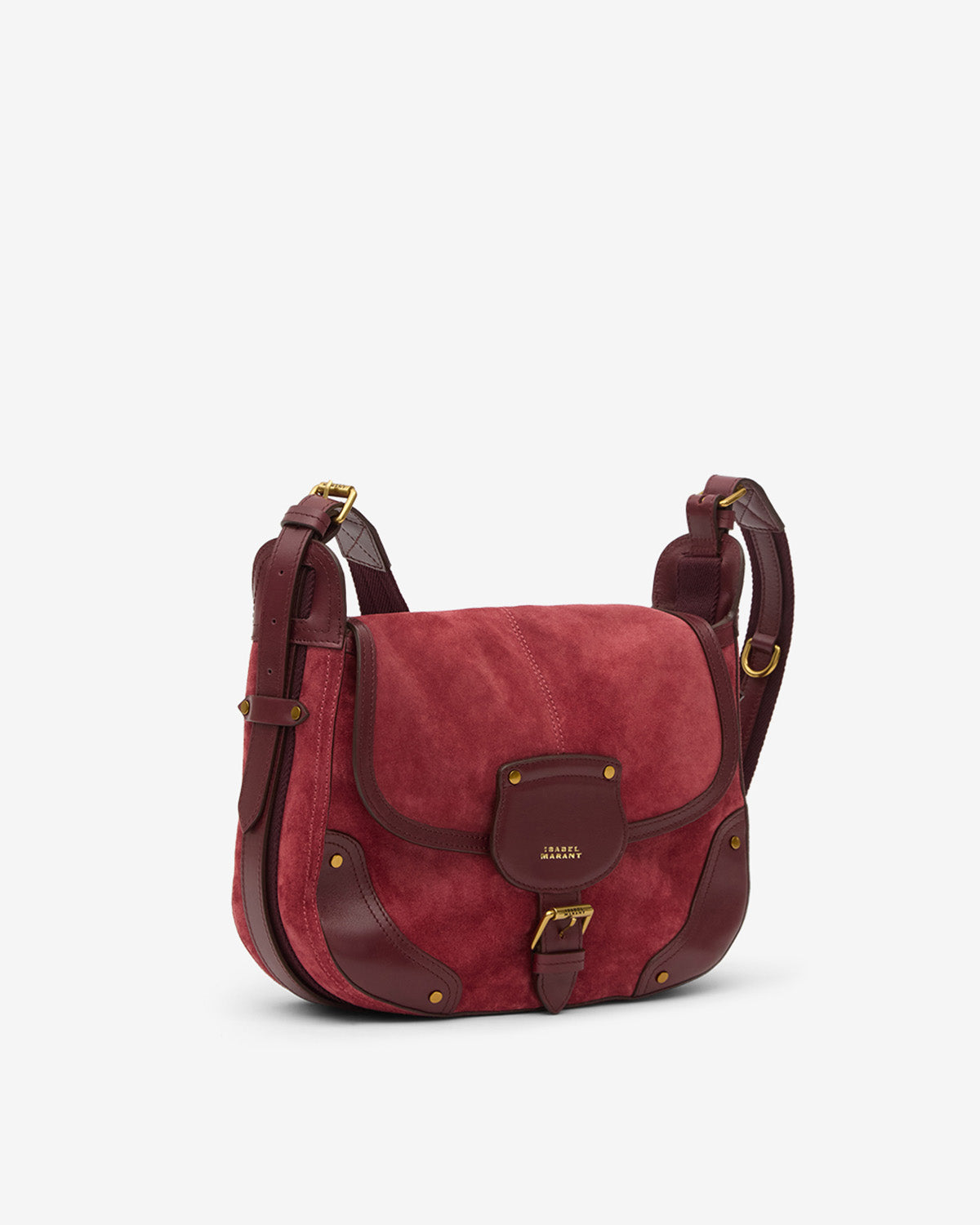 Sac besace sierra s en cuir de veau velours - Berry - Woman - 5