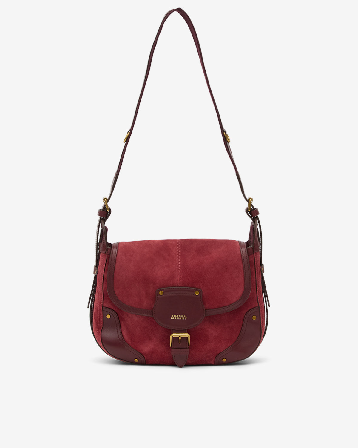 Sac besace sierra s en cuir de veau velours - Berry - Woman - 6
