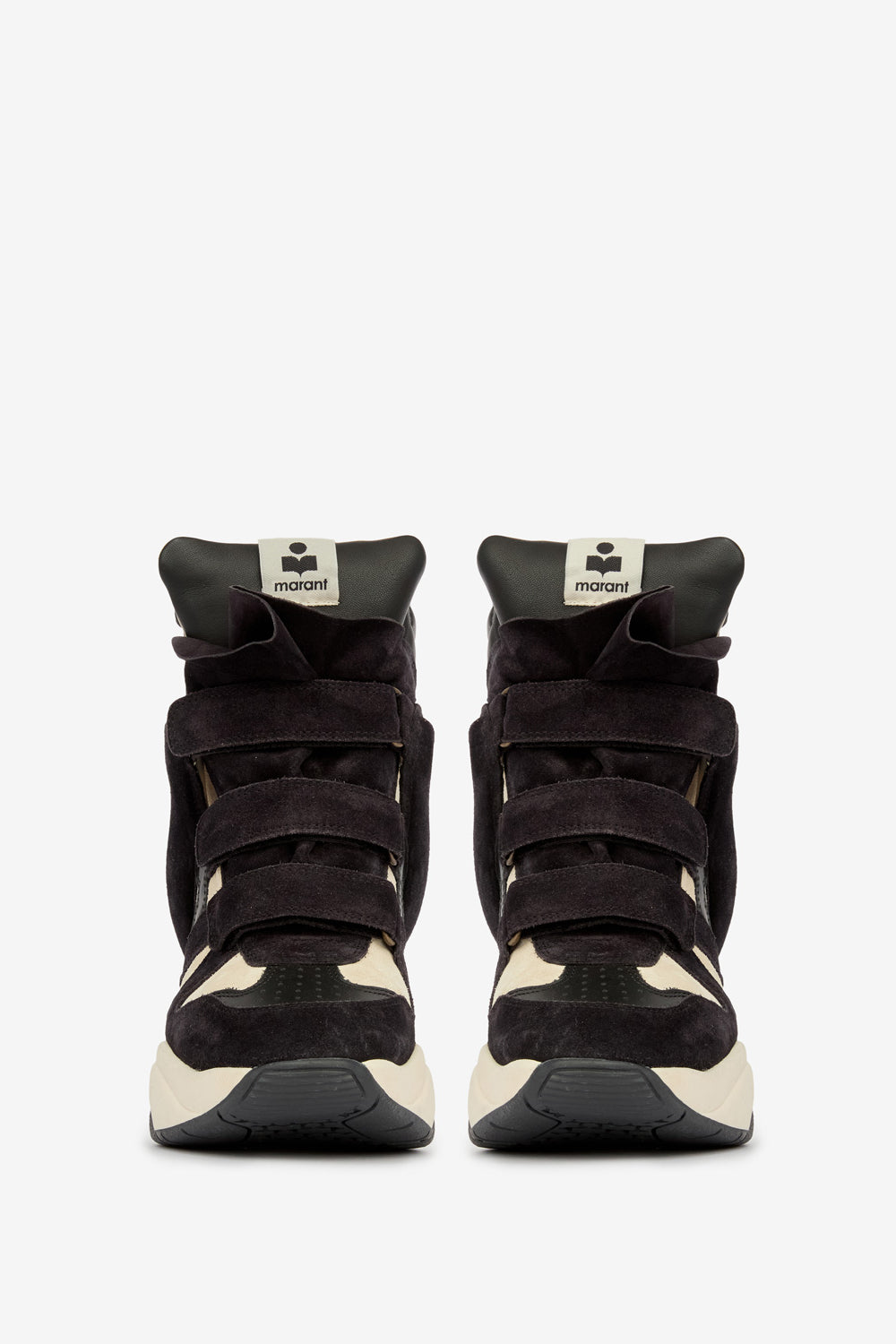 Balskee カーフスエードレザー製 ハイカット プラットフォームスニーカー - Black-chalk - Woman - 4