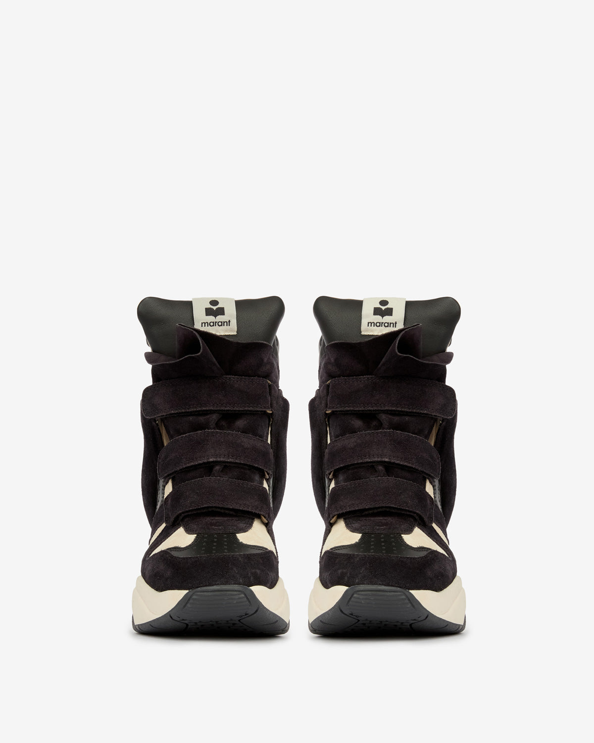 Balskee カーフスエードレザー製 ハイカット プラットフォームスニーカー - Black-chalk - Woman - 4