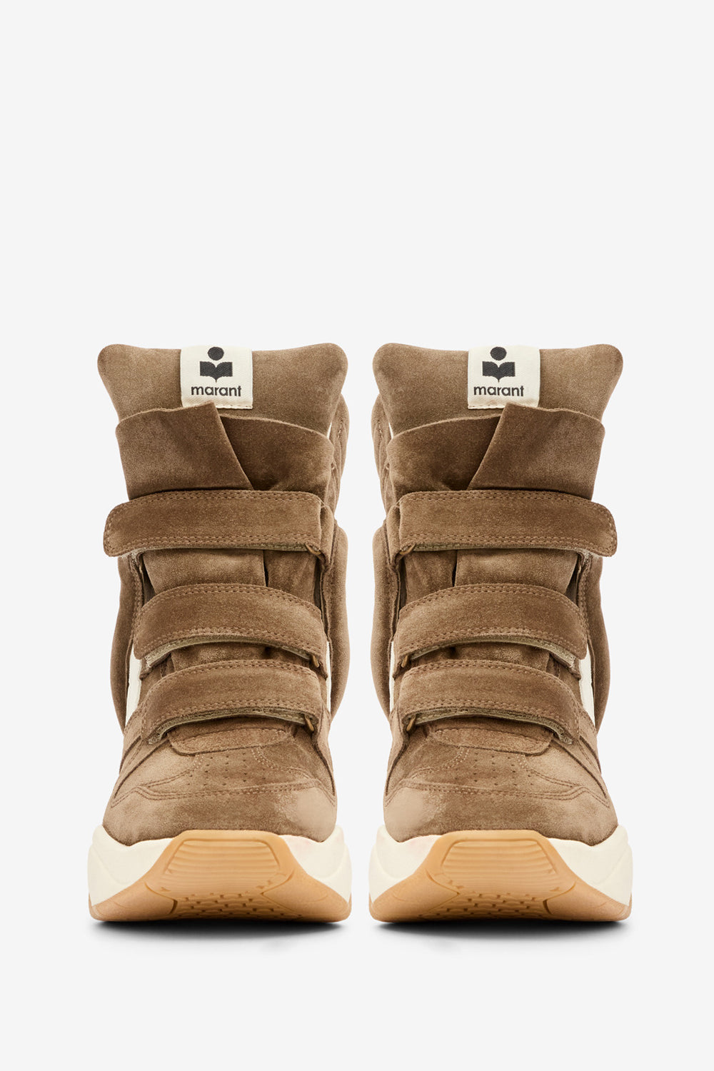 Balskee カーフスエードレザー製 ハイカット プラットフォームスニーカー - Khaki-ecru - Woman - 4
