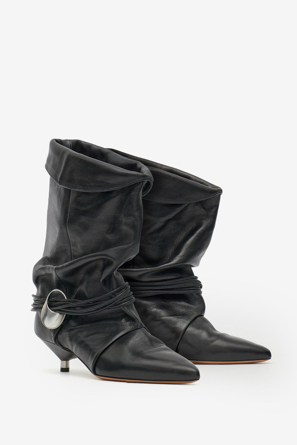 Edrika draped boots with jewels - Black - Woman - 3