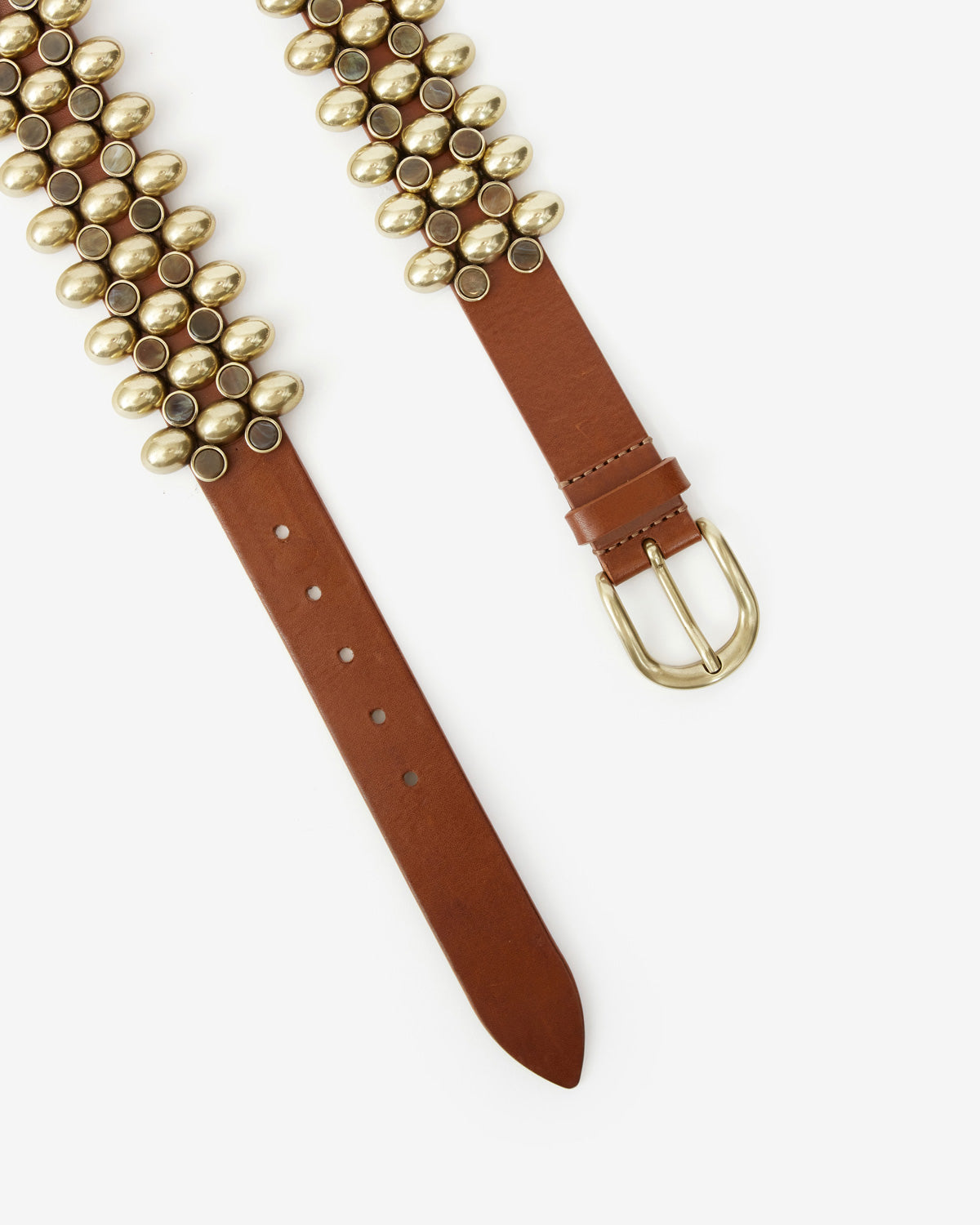 Ceinture varana en cuir et métal  - Kaki - Woman - 3