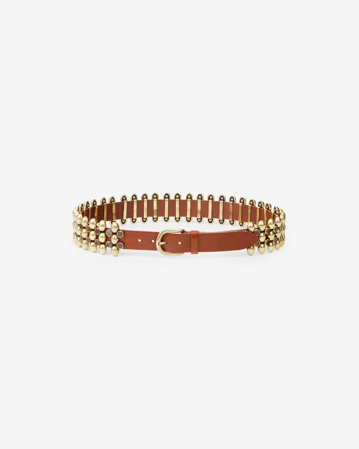 Ceinture varana en cuir et métal  - Kaki - Woman - 1