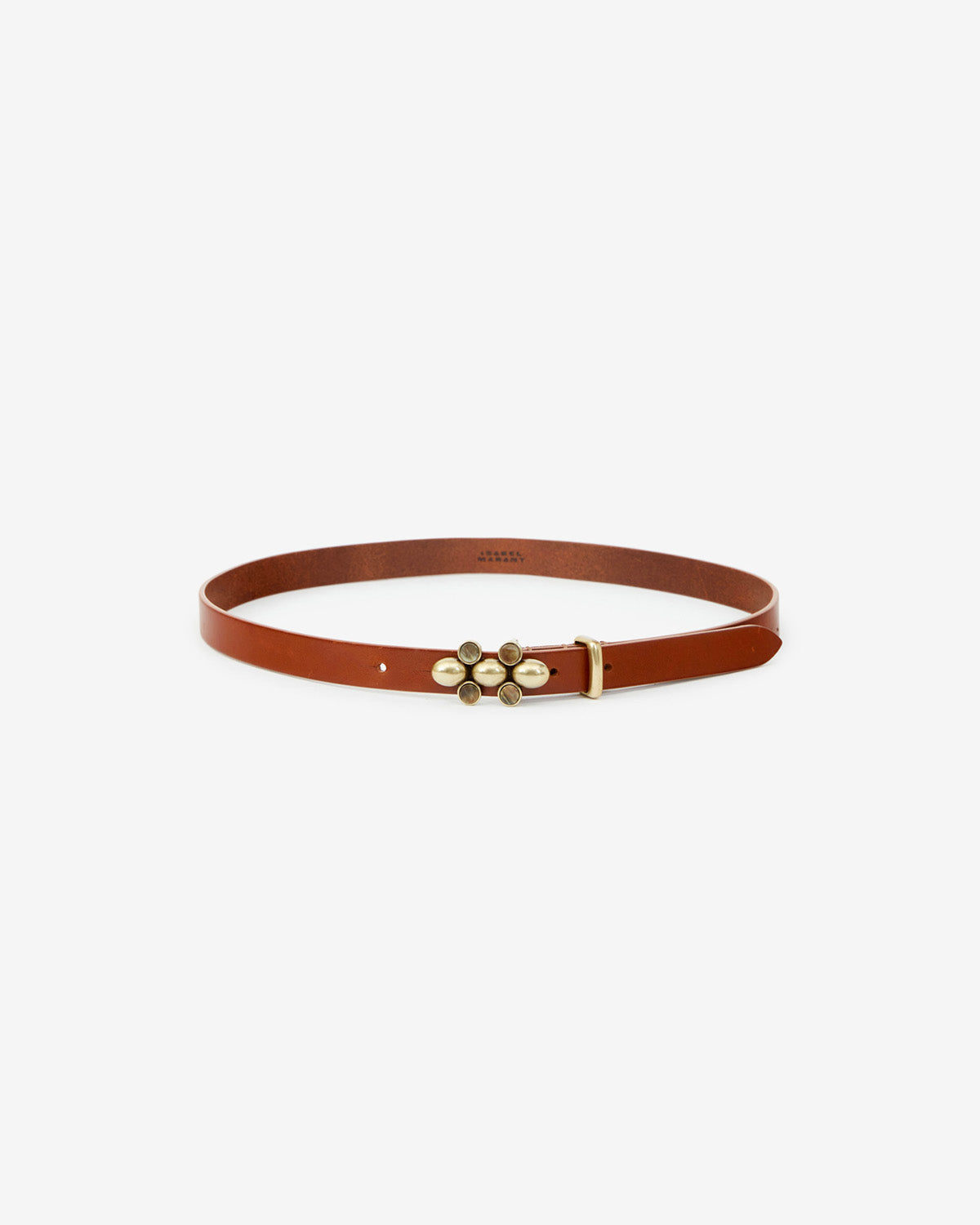 Valdez leather belt with a jewel buckle - Khaki - Woman - 1