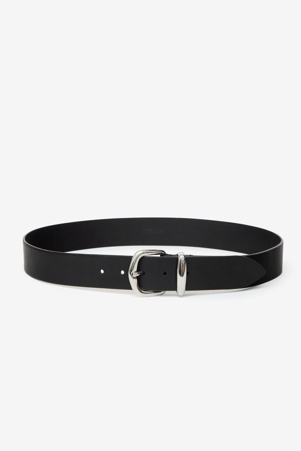 Ceinture delah classique en cuir - Noir et argenté - Man - 1