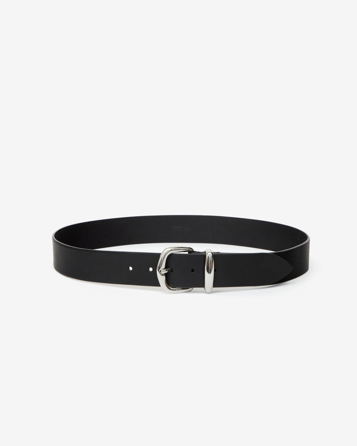 Cintura dela classica in pelle - Black and silver - Man - 1