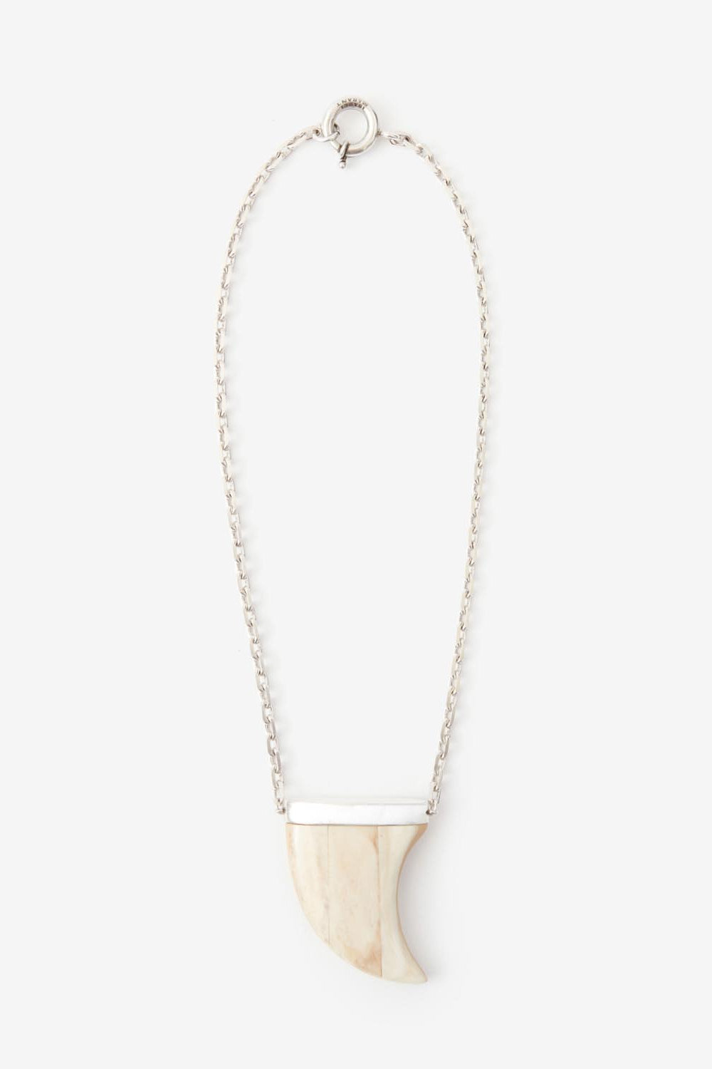 Halskette ellen mit knochenanhänger - Ecru-silver - Woman - 1