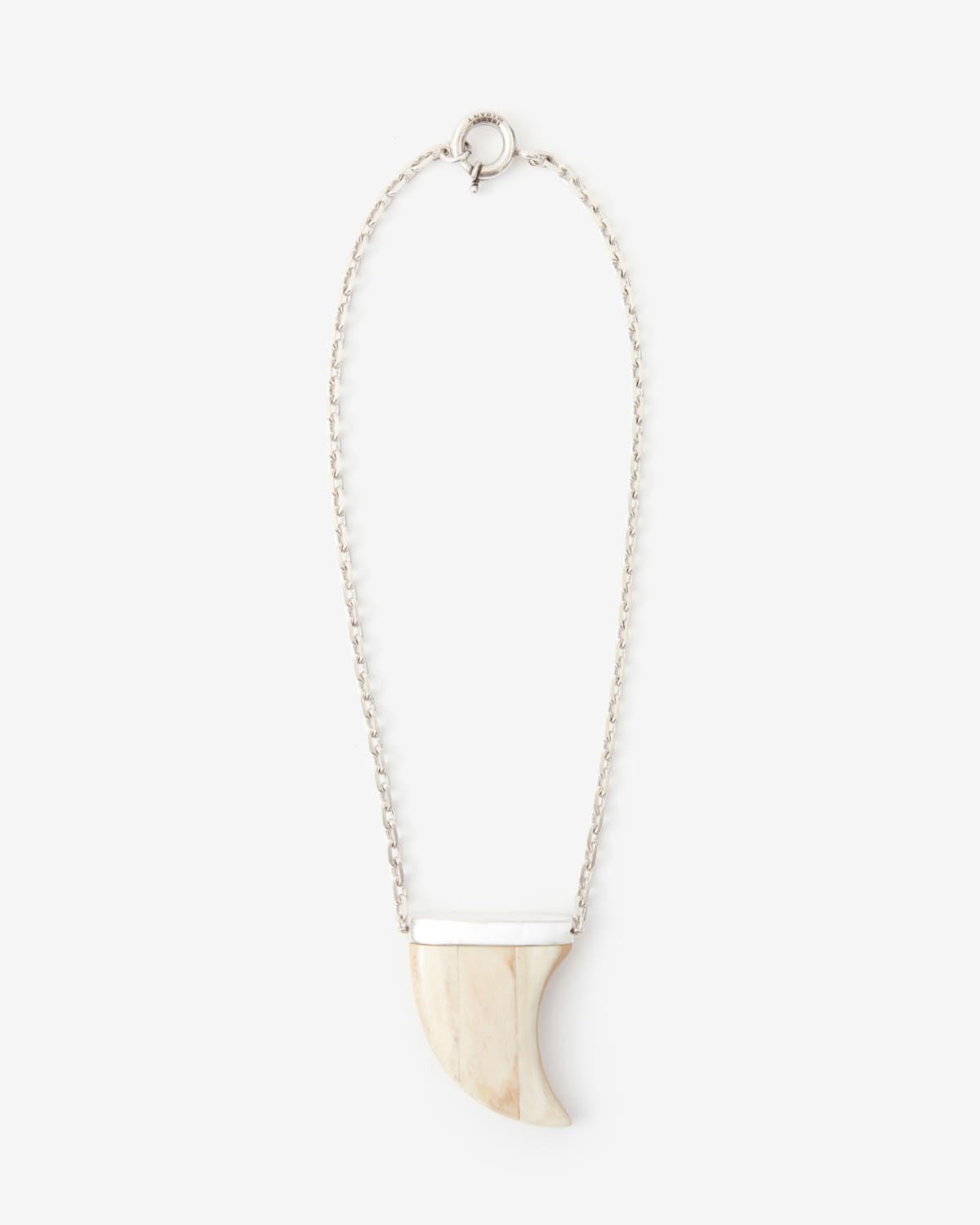 Halskette ellen mit knochenanhänger - Ecru-silver - Woman - 1