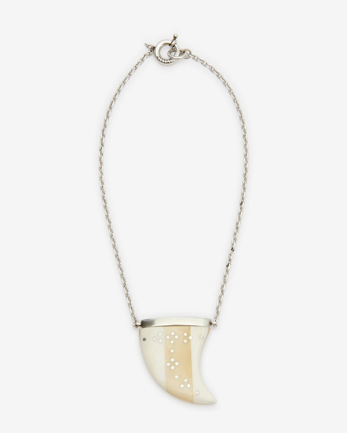 Collier à pendentif corne de buffke ellen - Écru-argenté - Woman - 1