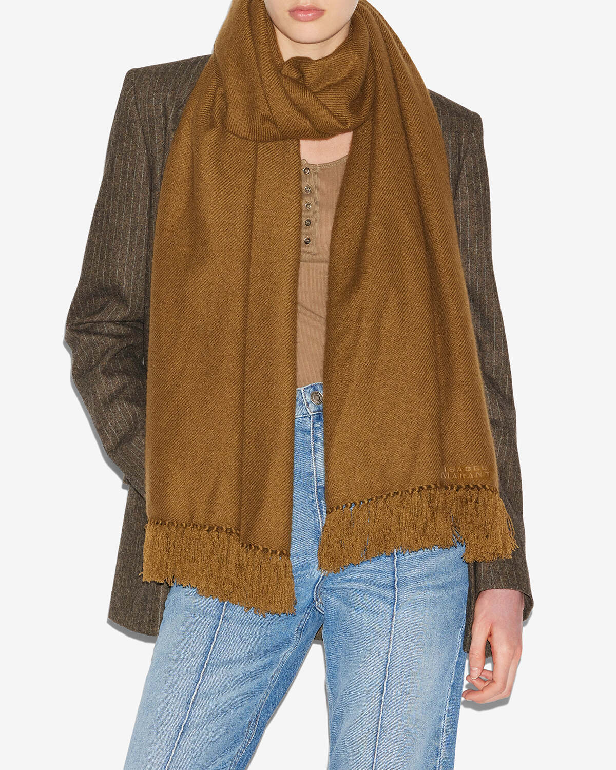 Vilana cashmere and wool scarf - Khaki - Woman - 2