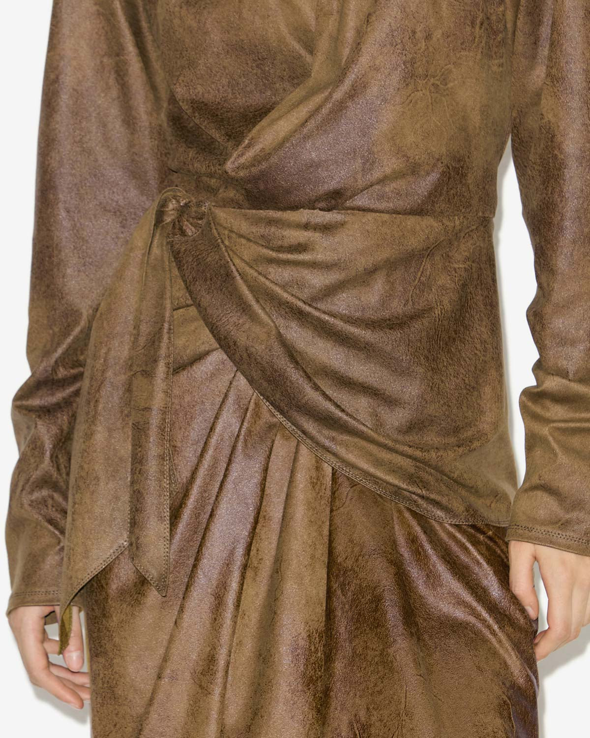 Cinaye wrap-over top Woman Bronze 2