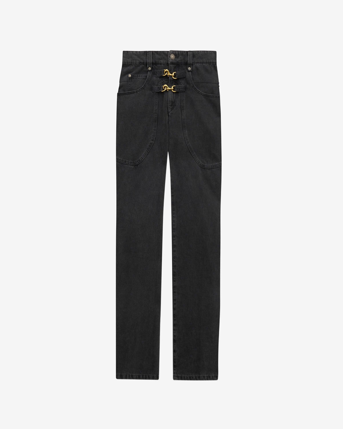 Pantalon brinley taille haute en denim  - Noir délavé - Woman - 5