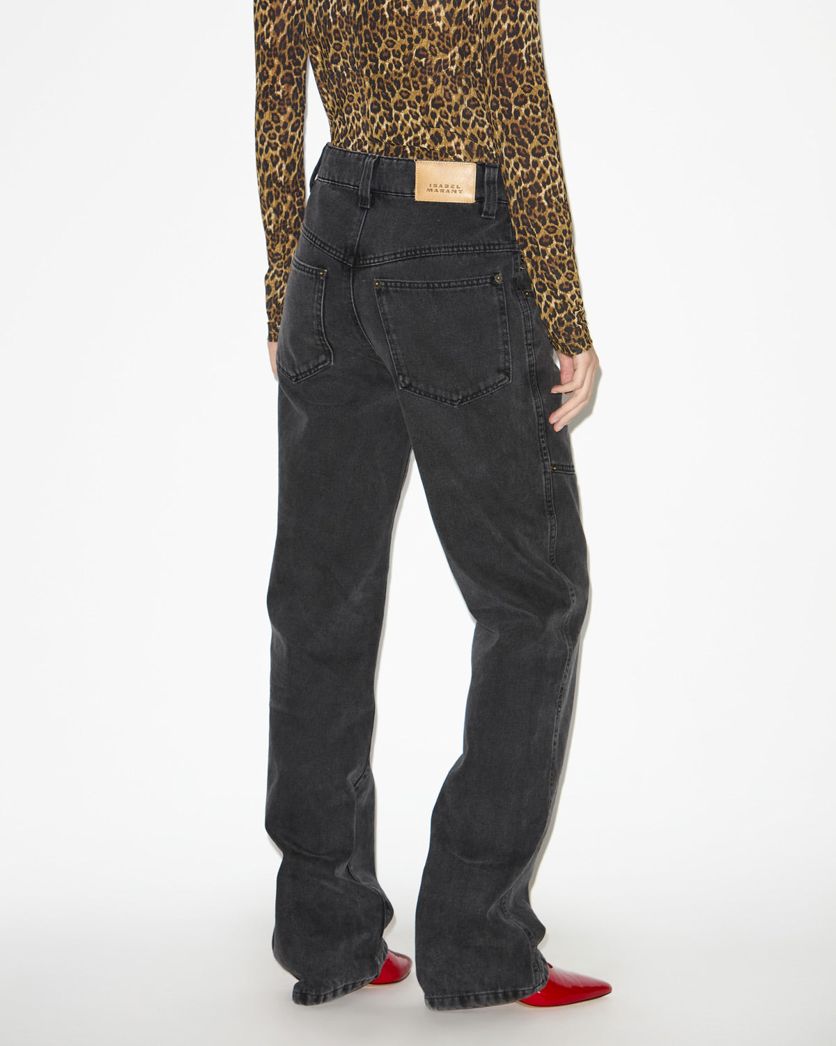 Pantalon brinley taille haute en denim  - Noir délavé - Woman - 4