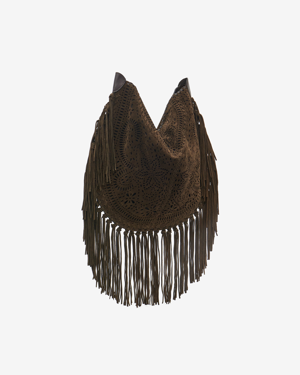 Oskan hobo フリンジ付き パンチング スエードレザー製 soft バッグ - ブロンズ - Woman - 4