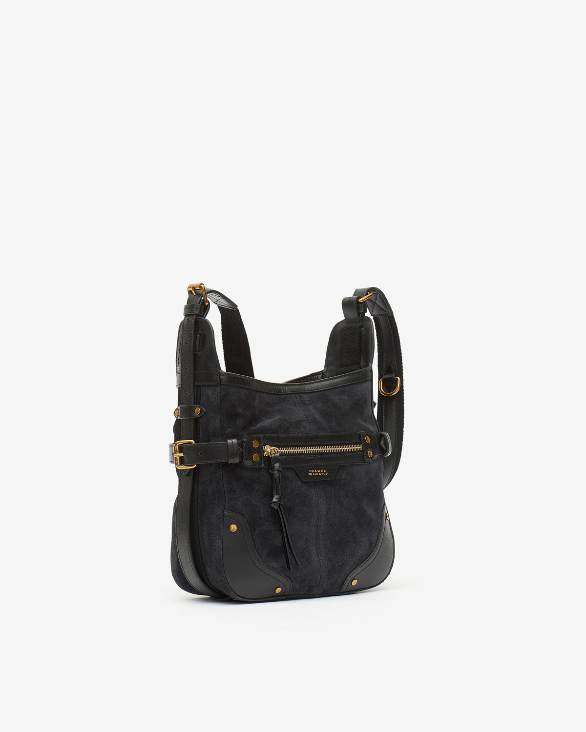 Sierra hobo s shoulder bag in suede leather - Black - Woman - 5