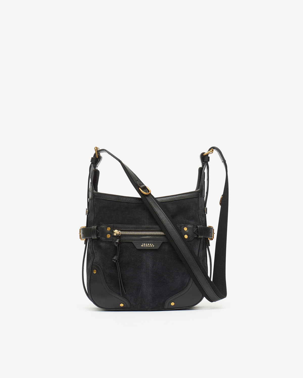 Sierra hobo s shoulder bag in suede leather - Black - Woman - 1