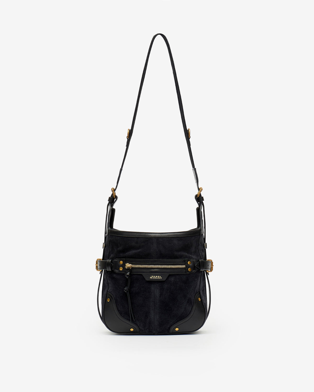 Sierra hobo s shoulder bag in suede leather - Black - Woman - 6