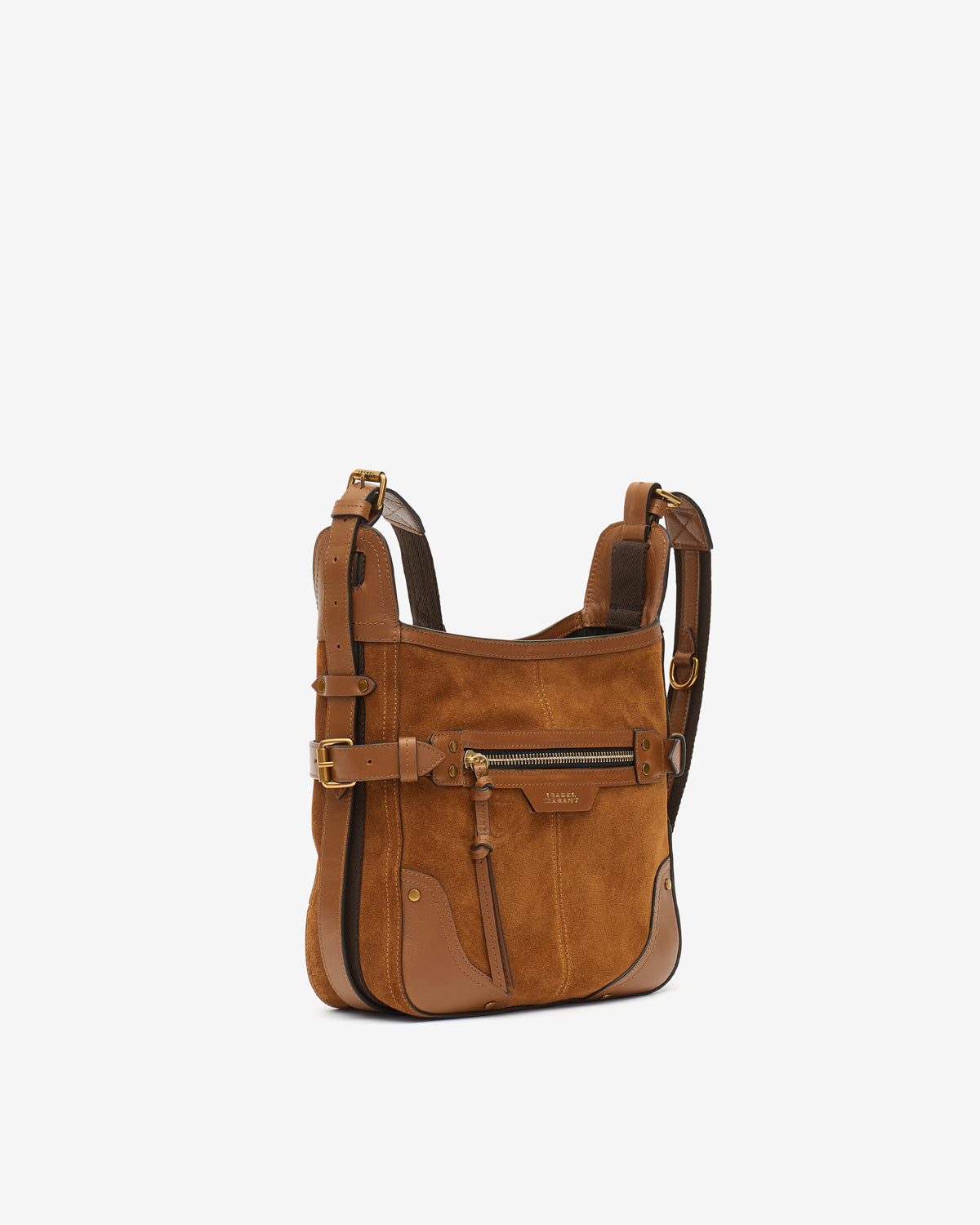 Sierra hobo s shoulder bag in suede leather - Cognac - Woman - 5