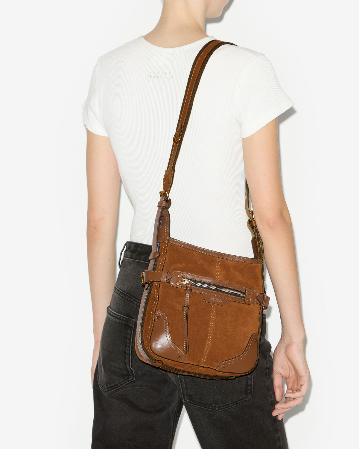 Sierra hobo s shoulder bag in suede leather - Cognac - Woman - 4