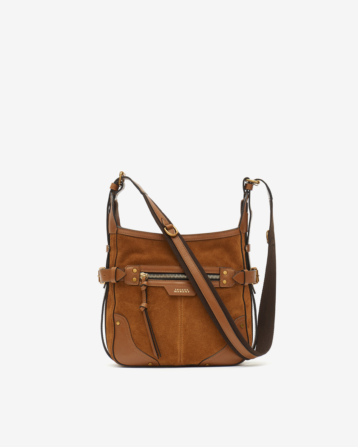 Sierra hobo s shoulder bag in suede leather - Cognac - Woman - 1