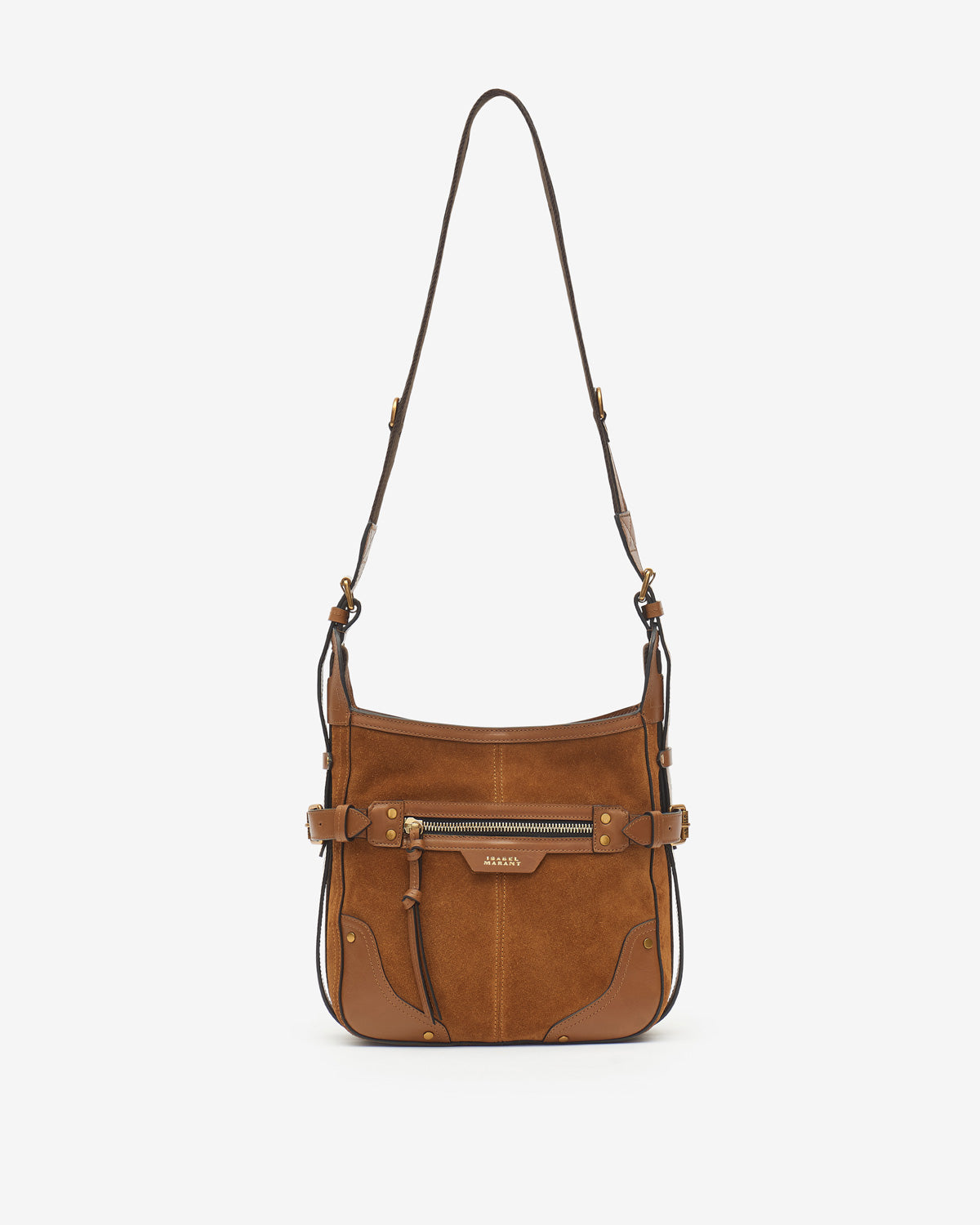 Sierra hobo s shoulder bag in suede leather - Cognac - Woman - 6