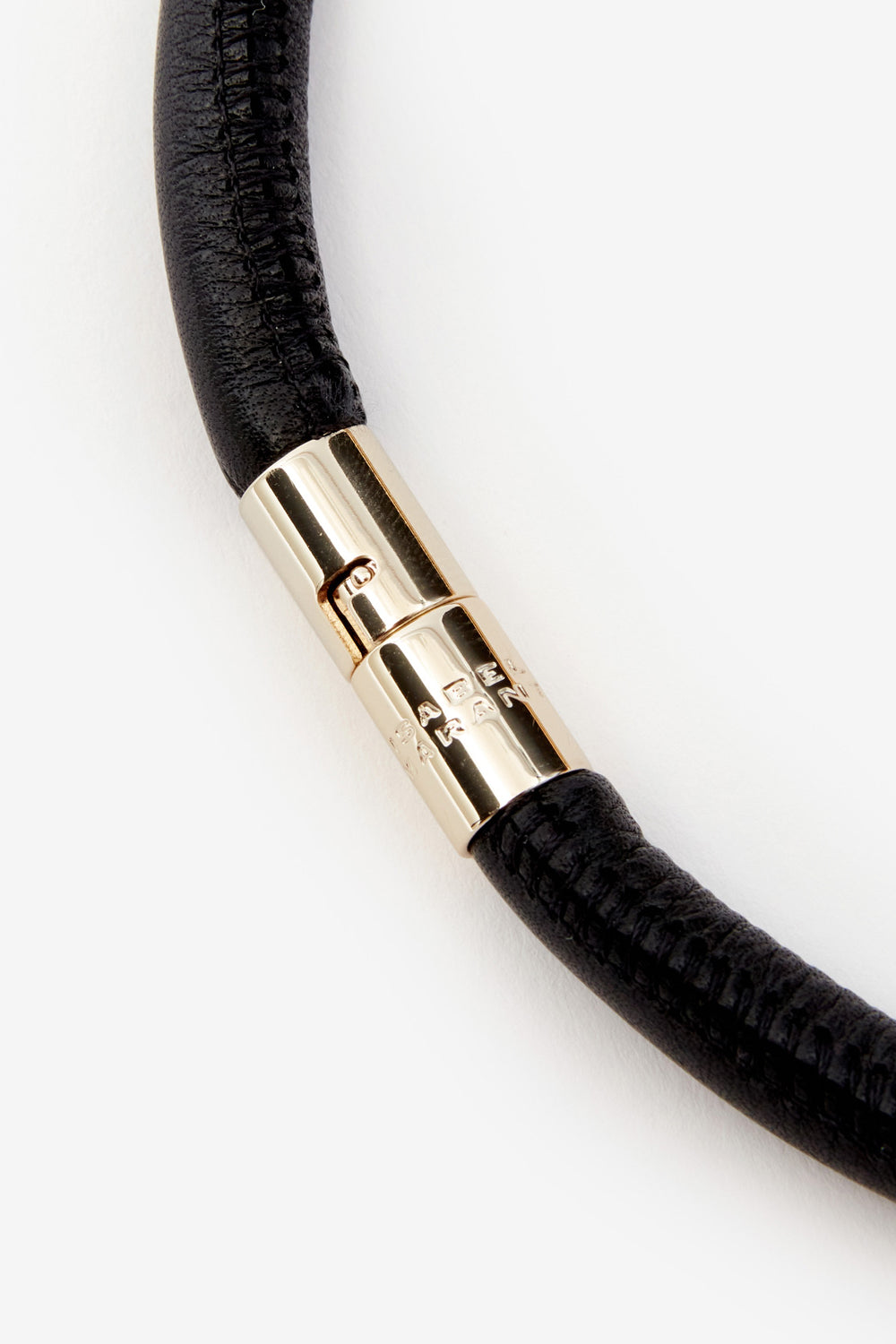 Erin choker necklace in brass and leather - Black - Woman - 3