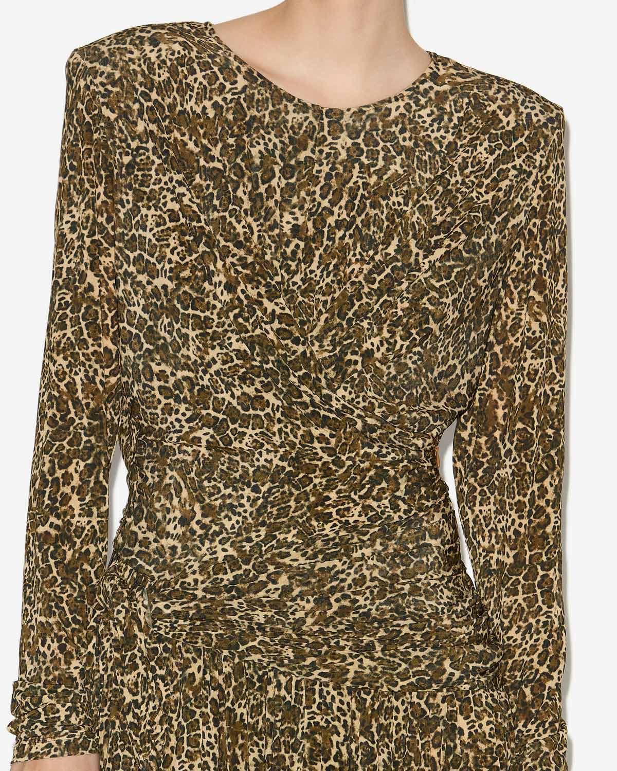 Zeidi draped leopard print dress - Brown - Woman - 2