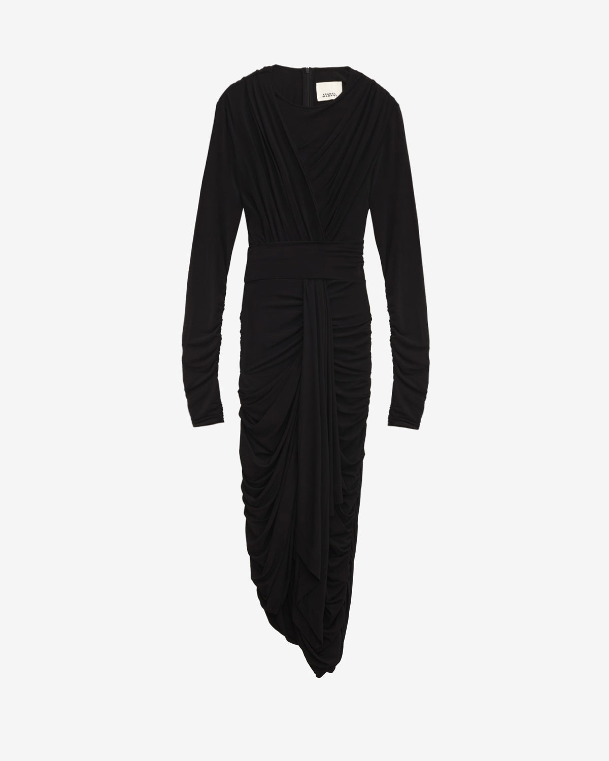 Zorah draped dress in plain-colored jersey - Black - Woman - 4