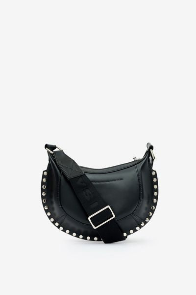 미니 문(mini moon) 가죽 크로스바디 바게트 백 - 검은색 - Woman - 6