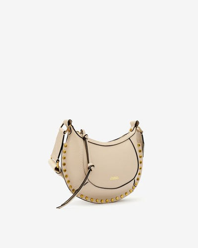 Borsa a spalla con borchie in pelle mini moon - Light beige - Woman - 6