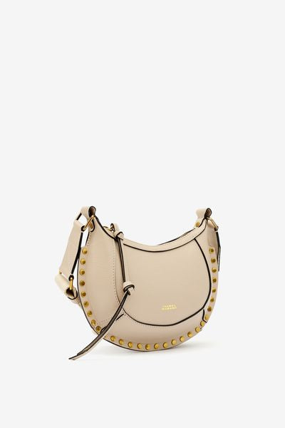 Mini moon leather shoulder baguette bag - Light beige - Woman - 6