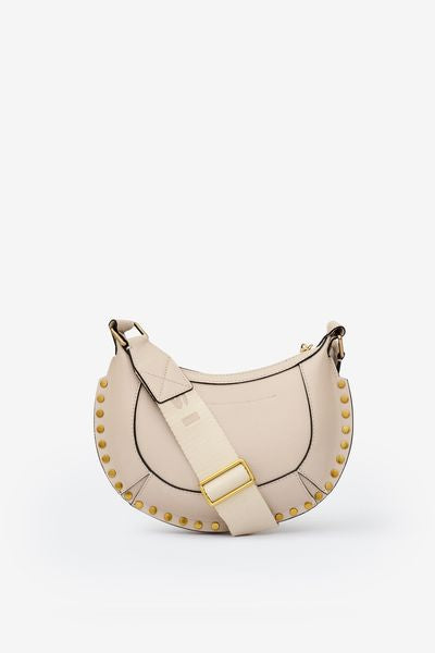 Mini moon leather shoulder baguette bag - Light beige - Woman - 4