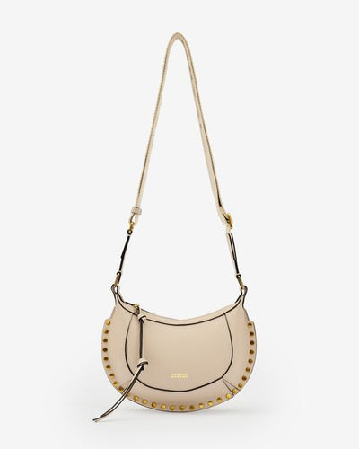 Borsa a spalla con borchie in pelle mini moon - Light beige - Woman - 8