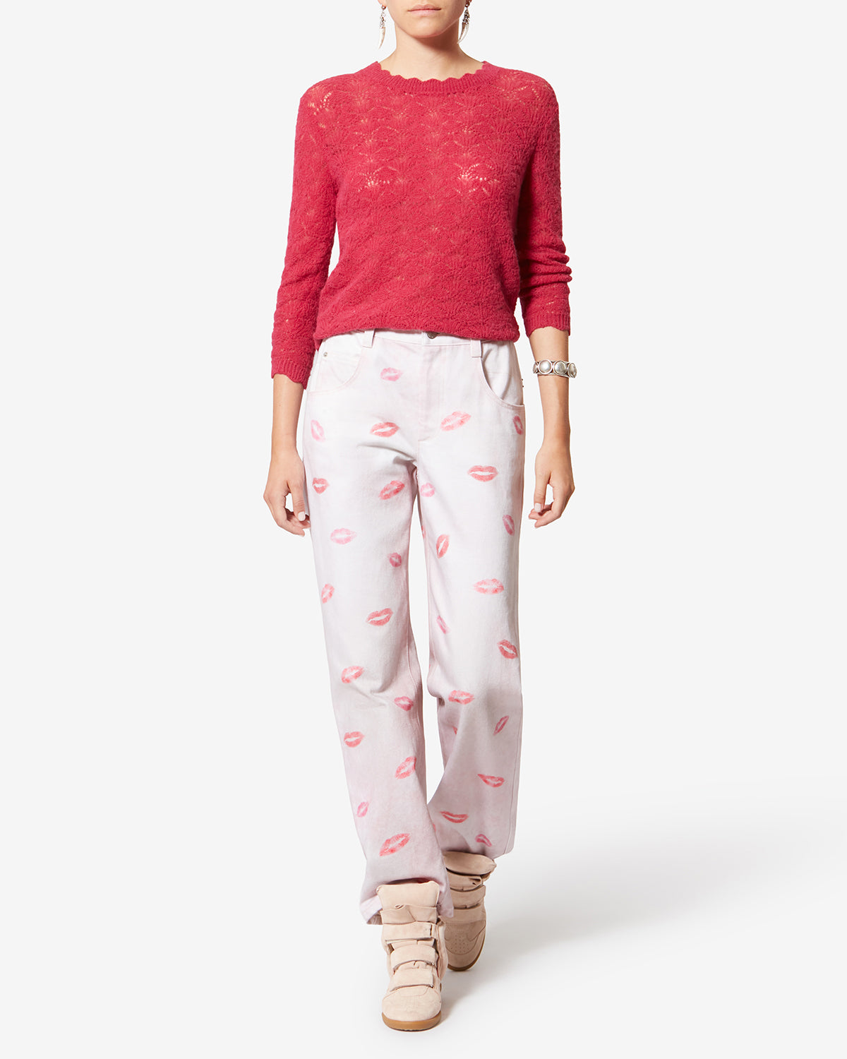 Sneakers bekett in pelle - Pale pink-peach - Woman - 6