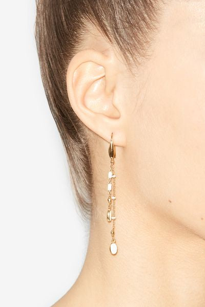 Orecchini a pendente in ottone dorato - Ecru - Woman - 4