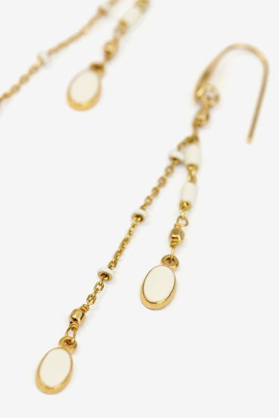 Orecchini a pendente in ottone dorato - Ecru - Woman - 6