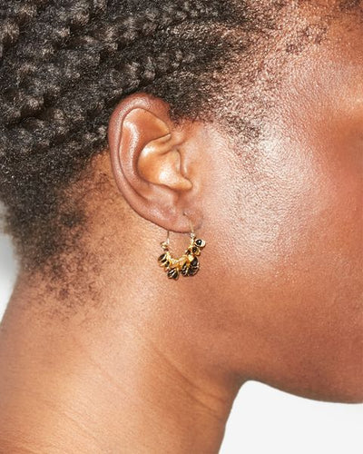 Casablanca gold-tone creole earrings - Black - Woman - 2