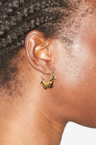 Casablanca gold-tone creole earrings - 검은색 - Woman - 2