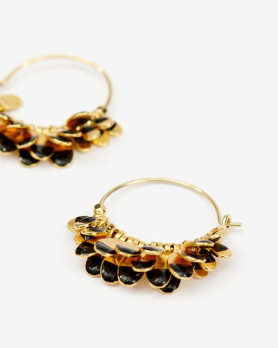 Casablanca gold-tone creole earrings - Black - Woman - 3
